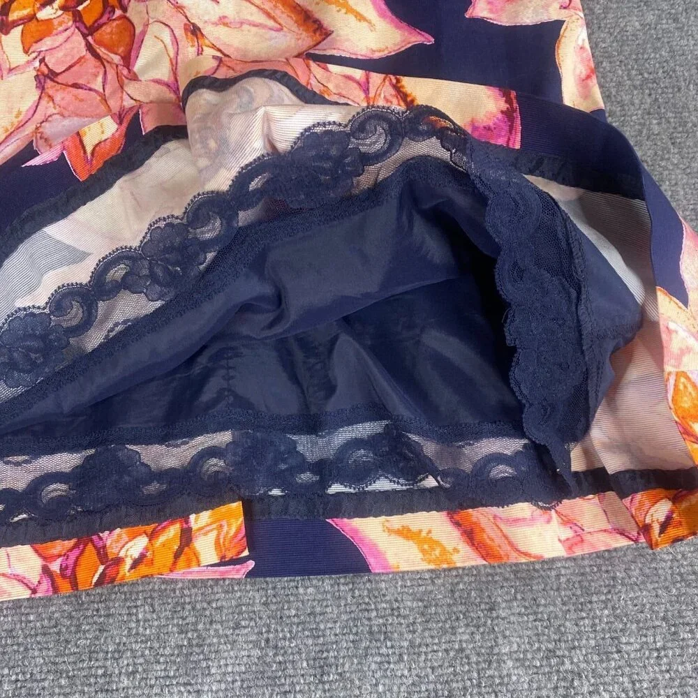 Trina Turk Dress Womens 10 Blue Floral Drop Waist Resort Embellished - Picture 10 of 13